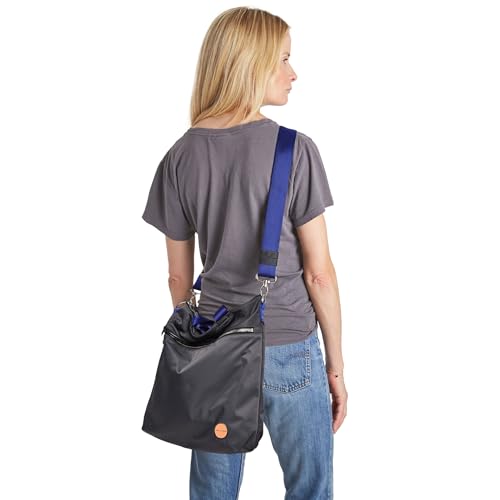 shortyLOVE Wonder Crossbody Messenger Bag - Womens Stylish Nylon Travel Handbag with 55" Adjustable Removable Strap - color: Charcoal