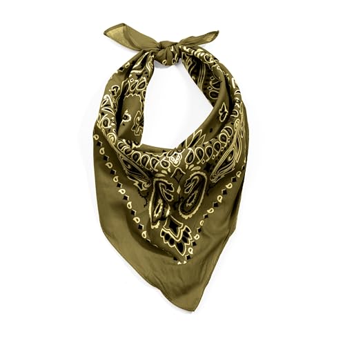 Rothco Trainmen Paisley Bandana - Standard - 22" X 22" - color: Olive Drab