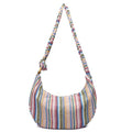 Women Hippie Crossbody Bag cloth boho Sling Bag Canvas Bohemian Hobo Hand Bags - color: Off-white