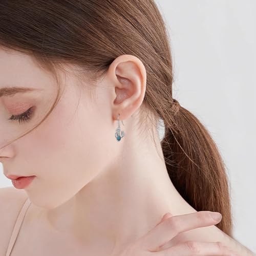 Western Earrings for Women 925 Sterling Silver Turquoise Western Country Dangle Drop Earrings Country Jewelry Gifts for Cowgirl Cowboy - style: Cactus-A