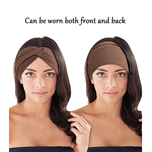 Jesries 10 PCS Women Headbands African Wide Hair Wrap Extra Turban Head Bands for Lady Large Sport Workout Stretch Non-slip Big Hair Bands - color: Pink