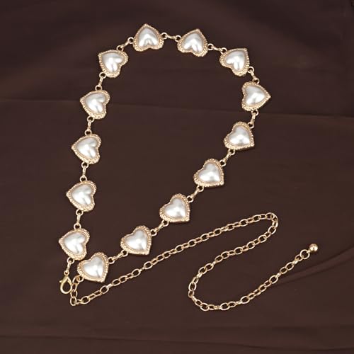 Luvatar Fashion Metal Waist Chain Belt Blouse Dress Sweater Chain Belt… - color: Golden-s95