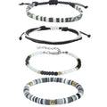 Beach Bracelet Set for Men and Women, Surfer Men Bracelet, Braided Boho Summer Bracelets Adjustable Men's Bracelet Handmade Women Bracelet String Rope Ankle Bracelets Birthday Gift - style: 4pcs Boho Bracelets Ankles Black