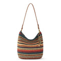 The Sak Sequoia Hobo Bag - Hand Crochet Large Women's Purse for Everyday & Travel - Durable Handbag & Tote With Zipper Pocket - color: Woodland Stripe