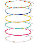 Beaded Choker Necklaces For Women Vsco Boho Handmade Flower Necklace Cherry Cute Necklace For Teen Girls Beach Necklace Set 6 Pieces - color: StyleA