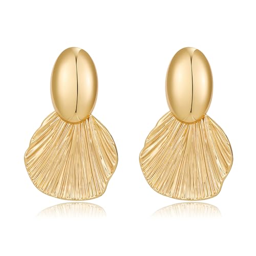 Gold/Silver Shell Dangle Earrings for Women Seashell Drop Dangle Earrings Ocean Beach Earrings Summer Jewelry - color: I