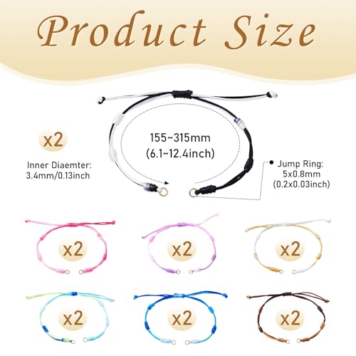 Adjustable Slider Bracelets Colorful Half Finished Bracelets Adjustable Beaded Bracelets DIY Friendship Bracelets for Women Jewelry Making Gifts Supplies - color: Light Colors