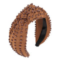 YISSION Brown Knotted Headband for Women - Wide Beaded Hair Hoop, Stylish Hair Accessory for Daily Wear, Parties, Dating & Casual Outfits - color: Brown