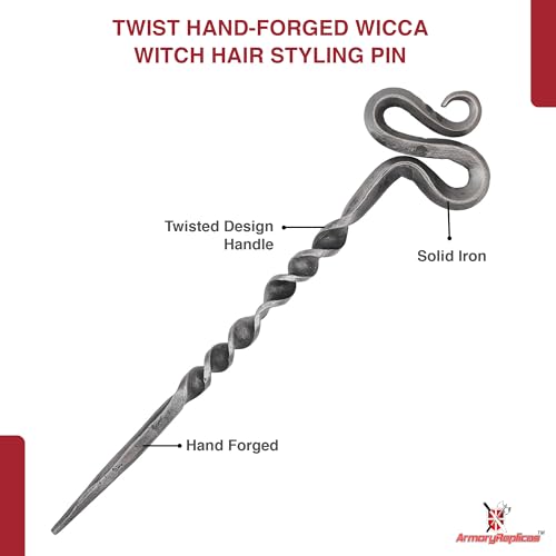 Armory Replicas™ Hand-Forged Zinc Alloy Twisted Hair Pin – Mystical Styling Accessory for Updos and Daily Wear | Mother’s Day, Valentine's, Birthdays | - style: Design2