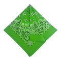 Single Pack Bandanas 60s Premium Cotton Soft Thin Handfeel Large Handkerchief for Men and Women - color: Green