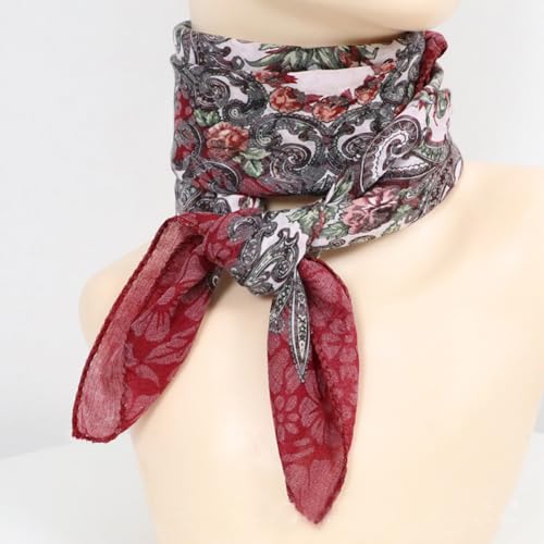 K-Elewon 27.5” Women Medium Square Scarf Head Scarf- 2PCS Neck Scarf Hair Scarf Head Sleeping Wraps Scarfs for Women H07 - color: Se07(2pcs)