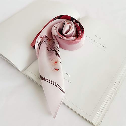 FONYVE 100% Mulberry Silk Scarfs for Women-Lightweight Square Satin Head Scarf-Small Silk Hair Scarf for Sleeping 21"x21" - color: 08 Gradient Red