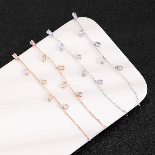 Temperament Long Zircon Tassel Earrings for Women Charm Jewelry Sparkling Crystal Leaves Twist Dangle Earrings for Friends - color: Silver-A