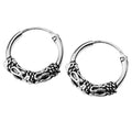 Boho Bali Filigree Vintage S925 Steling Silver Endless Round Sleeper Cartilage Small Hoop Earrings for Women Men Fashion Huggie Hoops Hypoallergenic Pierced Jewelry Gifts 12mm