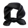 Ciormis 100% Mulberry Silk Scarf-Women's 21''/27''Square Silk Hair Head Scarf Neckerchief with Gift Packaged - color: 21''x 21''-style 04-black