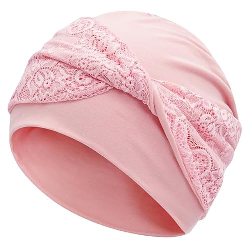 Women Knot Slouchy Beanie Chemo Hat Twist Stretch Cancer Head Wraps Sleep Head Scarf - color: Pink
