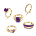 Crystal Stackable Rings Set for Women Trendy Star Moon Knuckle Rings Set Vintag Boho Rhinestone Midi Finger Rings Set