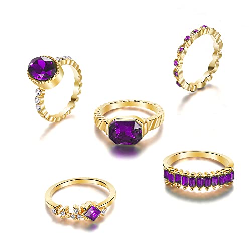 Crystal Stackable Rings Set for Women Trendy Star Moon Knuckle Rings Set Vintag Boho Rhinestone Midi Finger Rings Set