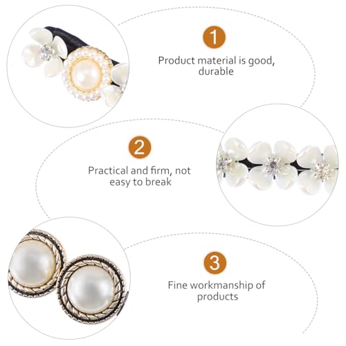Beaupretty 4Pcs Hair Bun Shaper Twisted Hair Band with Anti-Slip Pearls Pins Bun Maker for French Twist Updo Styling Daily Wear Office Wedding