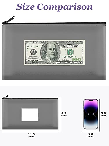 SMARTAKE 10-Pack Bank Deposit Money Bags with Zipper, 10 Colors Leather Bags Wallet Pouches with Label, Makeup Bags, for Cash, Coins, Cosmetics, Invoice, Bills, Tools, 11.5 x 6.2 Inches - color: Classic Colors