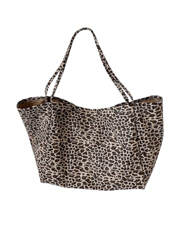 MakeMeChic Women's Leopard Tote Bag Cheetah Oversize Shoulder Bag Weekender Bag - color: Multicolor