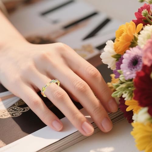 Dainty Daisy Rings Colourful Flower Adjustable Rings for Women Jewelry, Friendship Promise Fashion Jewelry Valentine