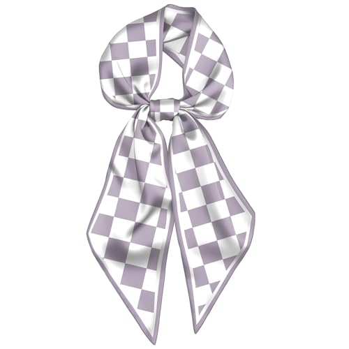 Head Hair Scarf Neck Silk Feeling Scarves Long Thin Satin Fashion Handbag Cute Decoration Women Girls 59 * 6.7'' - color: O-5-purple