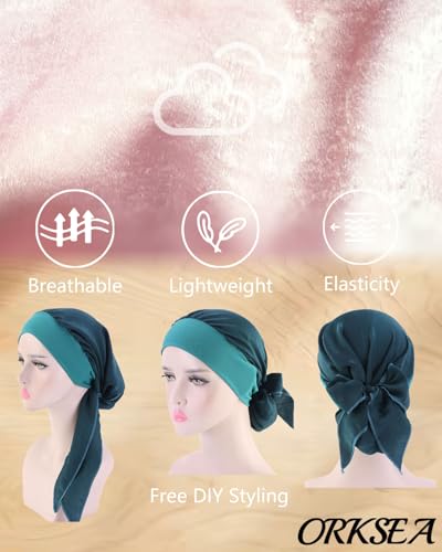 Chemo Headwear for Women Head Scarf Headwraps Silky Soft Turbans for Women Cancer Hats Chemo Beanie Coverings Scarves - color: B Light Pink