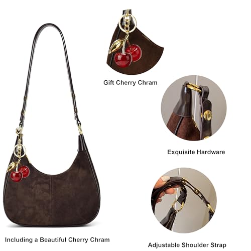 Small Hobo Bags Crescent Shaped Shoulder Bags for Women Mini Cherry Purse Fall Soft Crossbody Handbag 2025 - color: Wy26-96brown