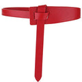 ALAIX Women's Leather Belt Dress Belt for Jeans Jumpsuit Coat Fashion Tie a Knot Genuine Leather Waist Belt - color: Red, size: Waist Size up to 34 inches