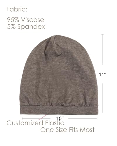 Alnorm Cozy Satin Lined Slouchy Beanie Cap with Soft Elastic Band for Women Hemp Camel - color: Hemp Camel