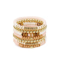 Elegance 11 designs Heishi Beaded Bracelets For Women Polymer Clay Colorful Surfer Stackable Beads Boho Bracelet Summer Beach Jewelry - color: Light pink