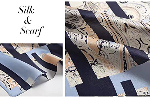 ANDANTINO 100% Silk Long Scarf-Women Large Oblong Shawls with Gift Packed - color: Light Blue