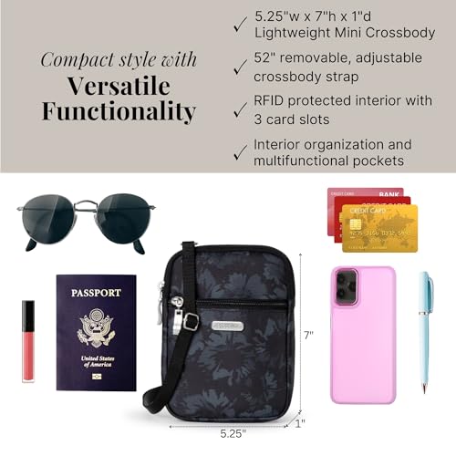 Baggallini Women's Essential Mini Crossbody Bag - color: Midnight Garden