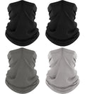 ROXUN 4 Pack Neck Gaiter, Cooling Breathable Face Mask UV Protection Scarf Hiking Bandana for Men/Women - color: 2 Black+gray+light Gray
