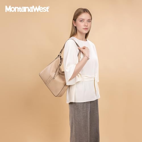 Montana West Hobo Bag for Women Crossbody Purse and Handbags Ladies Chic Shoulder Bags - color: Khaki