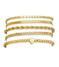 doubgood Gold Bracelets for Women Stackable, 14K Gold Plated Waterproof Bracelet Set, Dainty Adjustable Gold Bracelet Stack with Heart Initial Charm Layered Chain Jewelry Gifts for Women - color: A - Gold