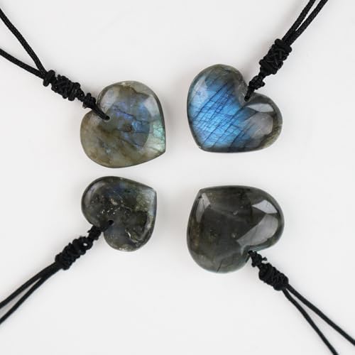 Obsidian Tree of Life Necklaces Orgonite Healing Crystal Stone Pendant Necklace for Spiritual Healing and Meditation Energy Talisman Sacred for Men Women - color: Heart-Shaped