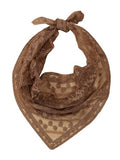 SweatyRocks Women's Floral Embroidery Lace Triangle Hair Scarf Headband Sheer Hair Bandana - color: Brown Lace, size: One Size