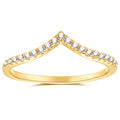 espere Pointed V Shaped Chevron 925 Sterling Silver Ring - color: Yellow Gold