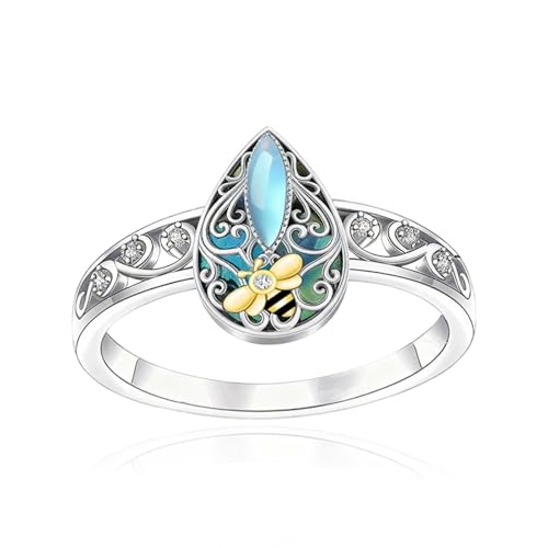 ONEFINITY Dragonfly Filigree Ring Sterling Silver Rings Gifts for Women Jewelry - style: Bee