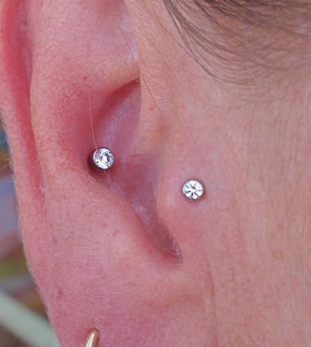 MODRSA Fake Nose Stud Fake Nose Ring Stud Fake Nose Piercing Fake Lip Ring Fake Earrings Stud Silver Gold Fake Cartilage Helix Earring Clip on Earring Hoop Fake Eyebrow Ring Fake Bridge Piercing - color: B5-fake stud - silver black