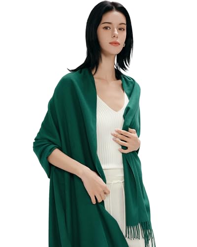 maamgic Women's Winter Scarf Soft Warm Scarf for Women Cozy Shawl Wraps for Women Lightweight Pashmina Style Wrap - color: Solid Dark Green