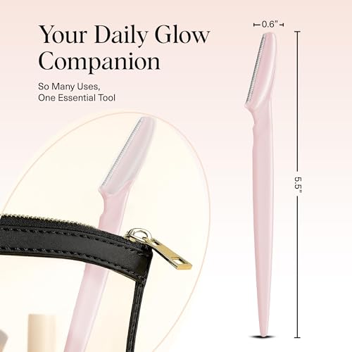 Kitsch Dermaplane Razor for Women Face – Face Razors for Women & Men, Eyebrow Trimmer & Face Shaver – Exfoliating Facial Razor & Skin Care Tool for Smoother Skin - Blush, 12 pcs - color: Blush, size: 12 Count (Pack of 1)