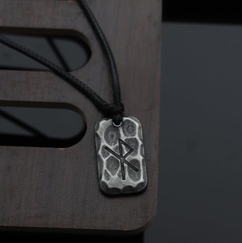 Ankiyabe Stainless Steel Norse Viking Rune Pendant with Adjustable Braided Rope Good Luck/Love/Strenght/Health Viking Symbol Necklace for Men Women - color: SAFE TRAVELS