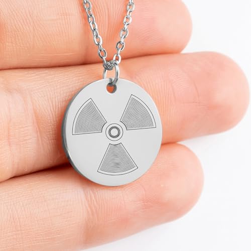 Personalized Radiologist Engraved Necklace with Beam Symbol - Custom Radiology Graduation Retirement Gift for Women - Medical School Jewelry