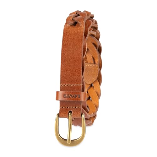 Levi's Women's Fully Adjustable Casual Leather Braided Belt for Jeans and Dresses - color: Tan Braid, size: Small