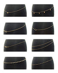 Tornito 4-8Pcs Sexy Body Chain Belly Waist Chain Necklace Summer Beach Bikini Bra Body Jewelry for Women Gold Tone - style: A2:8pcs, Gold Tone