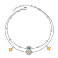 Anklets for Women S925 Sterling Silver Adjustable Beach Foot Ankle Bracelet Jewelry Gifts - style: Pineapple