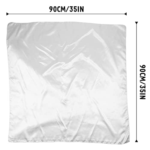 NZKNP Silk-Like Head Scarf - Women's Bandana Wraps - color: 15-white, size: 35"*35"